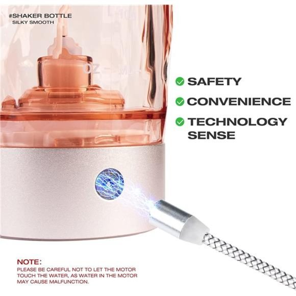 Electric Protein Shaker Bottle - 24 oz Rechargeable Vortex Mixer Cup with Tritan - Picture 3 of 6